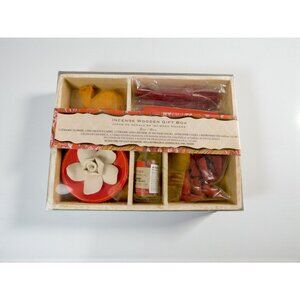 Rose Incense Gift Box Wood Camel Flower Ash Catcher NWT